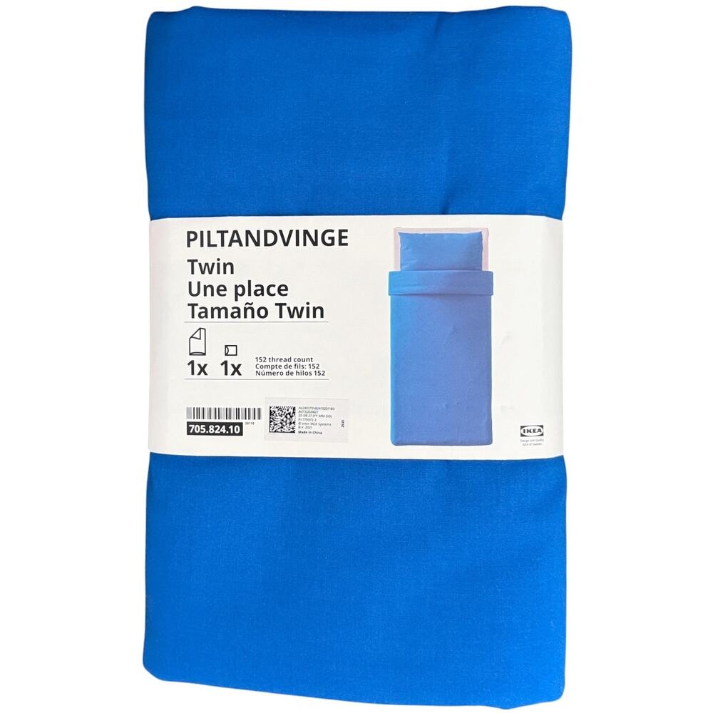 IKEA  PILTANDVINGE Twin Blue Duvet Cover & Pillowcase